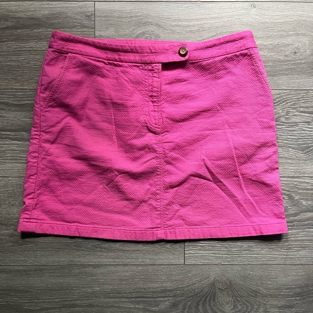 Vanessa Virginia Anthropologie Pink Fushia 100% Cotton Mini Skirt Size 12 Summer